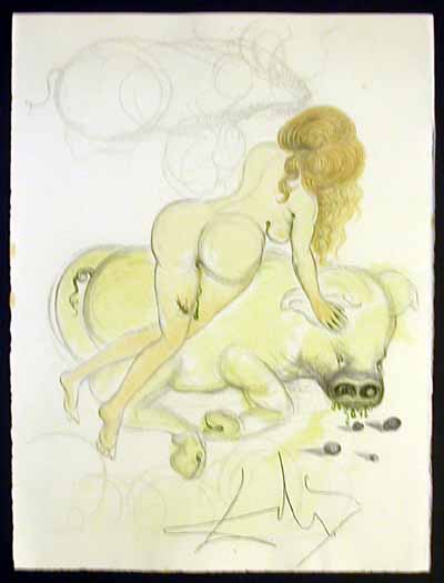 Salvador Dali - Dali Illustre Casanova - Girl and Pig