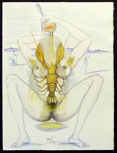 Salvador Dali - Dali Illustre Casanova - Nude and Lobster