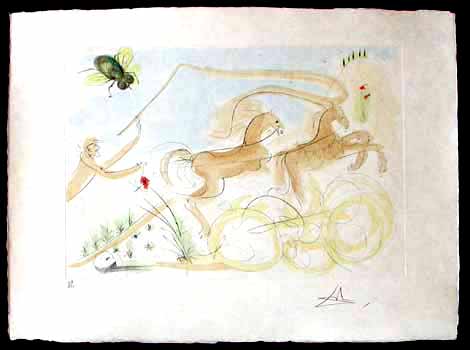 Salvador Dali - Le Bestiaire de La Fontaine - Le Coche et le Mouche