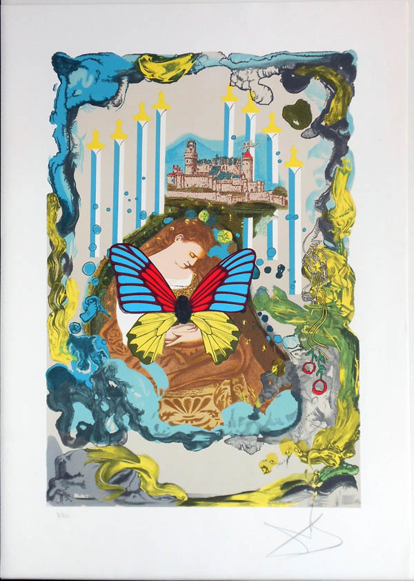 Salvador Dali - Papillons Anciennes - Courtesan (eight of swords)