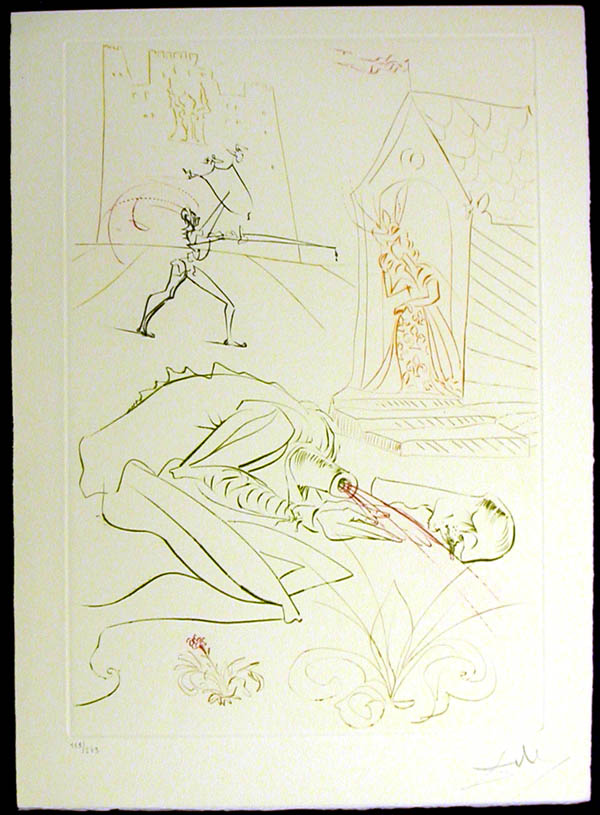Salvador Dali - La Quete du Graal - Fight Before la Dame de Malehout