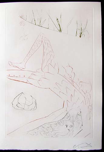 Salvador Dali - Tristan et Iseult - Tristan wounded