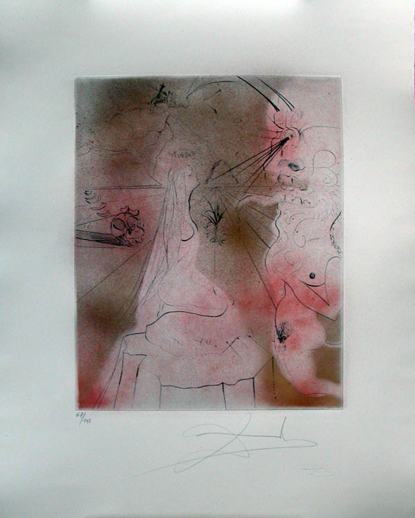 Salvador Dali - Hippies - Woman with Cushion, La Femme au cousin