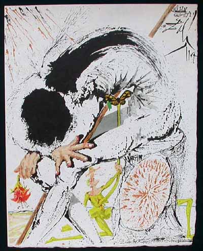 Salvador Dali - Pages choisies de Don Quichotte de la Mancha - Don Quichotte Overwhelmed