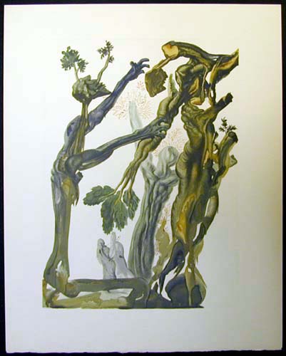 Salvador Dali - Divine Comedy - The wood and the Suicide