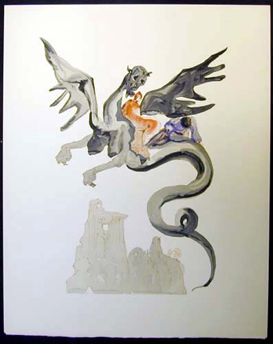 Salvador Dali - Divine Comedy - On Geryon's Back